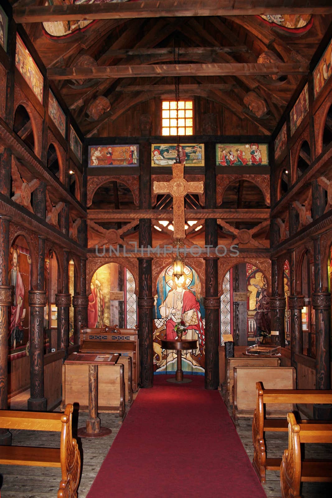 a view inside the church of norway