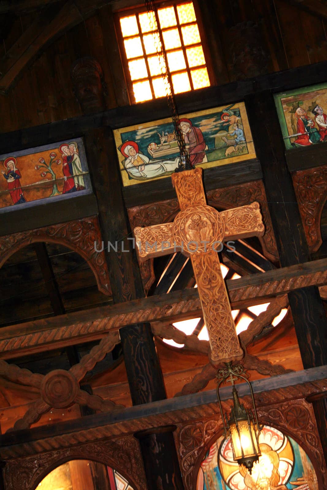 a view inside the church of norway