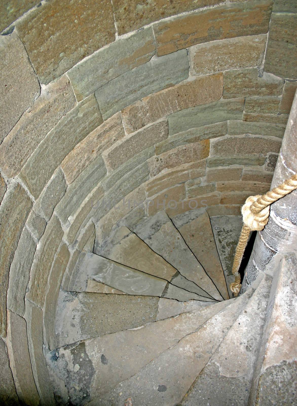 Caernarfon Castle Spiral Staircase in North Wales UK