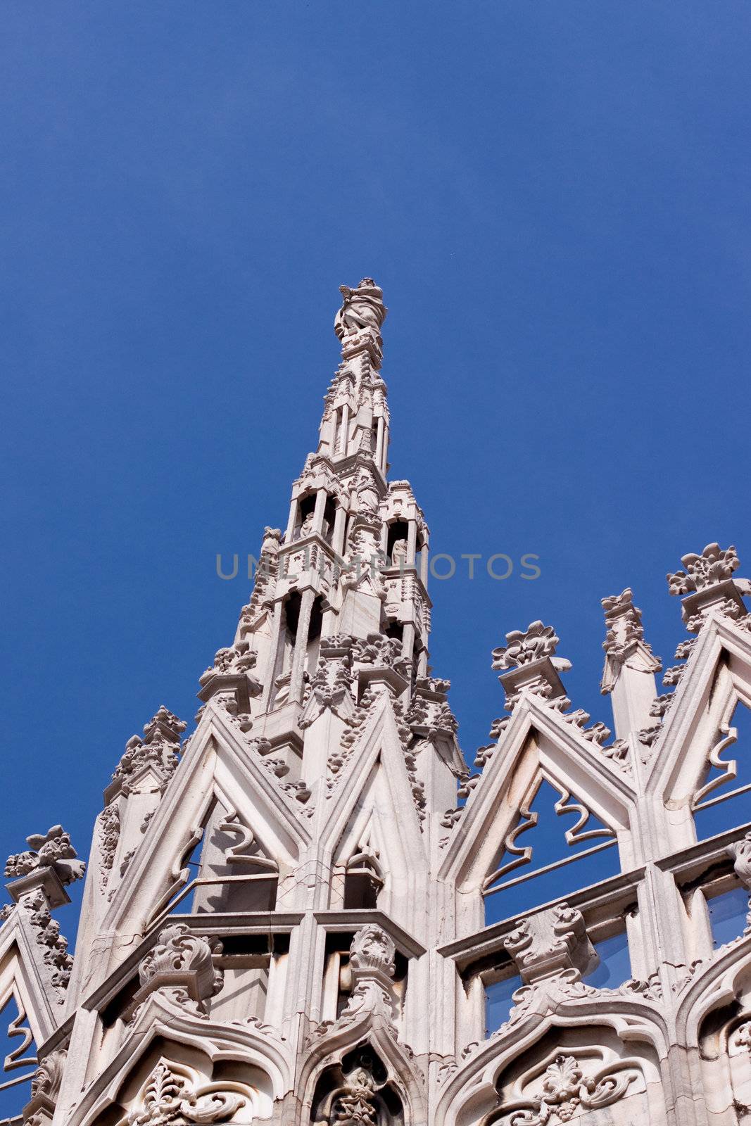 turrets on the cupola of Milan's cathedral
