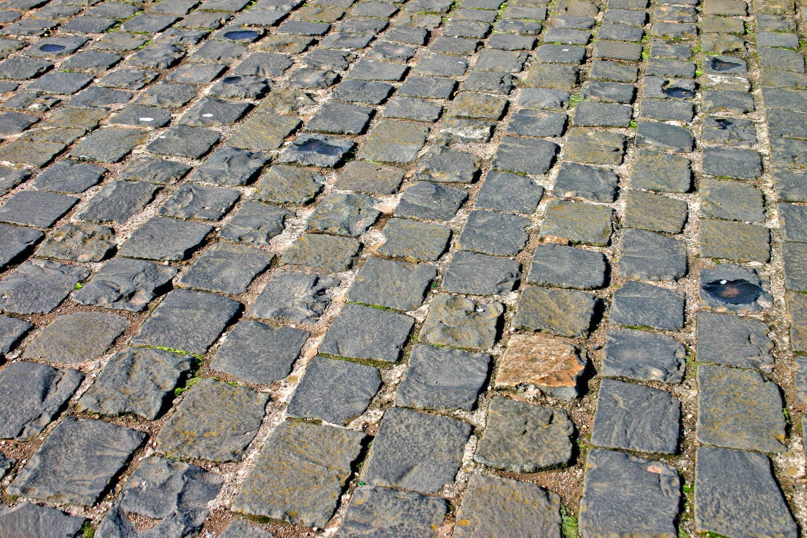 Regular Cobbled Street Background Pattern of Stones