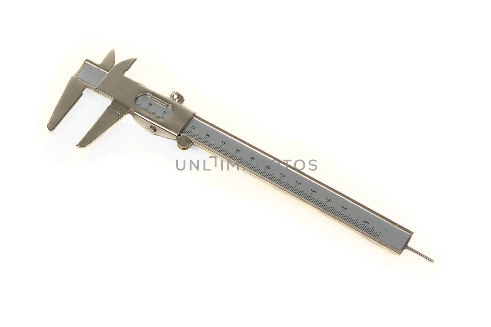 Aluminium Caliper, used for precision measuring, isolated over white