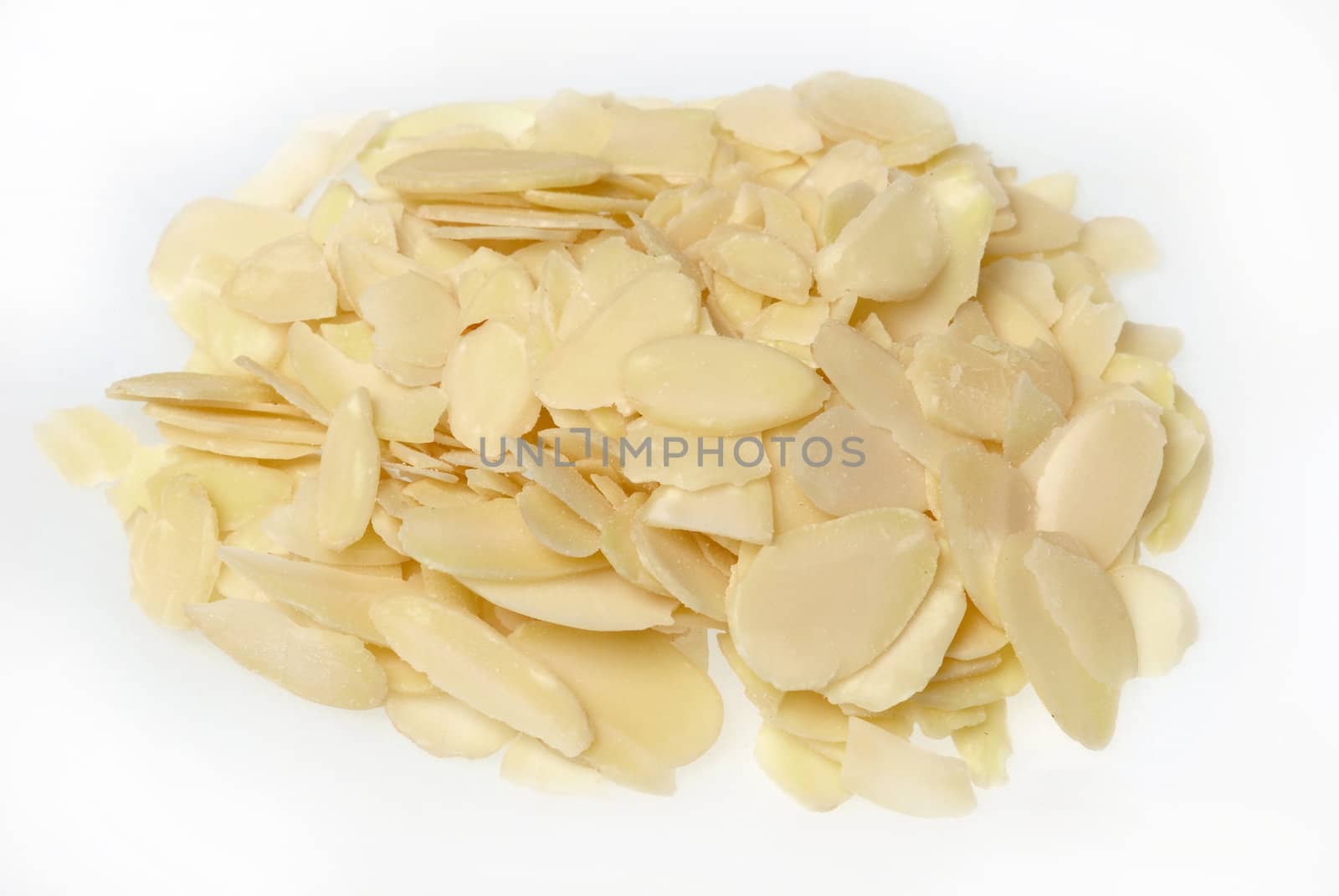 Almond flakes isolated on a white background 