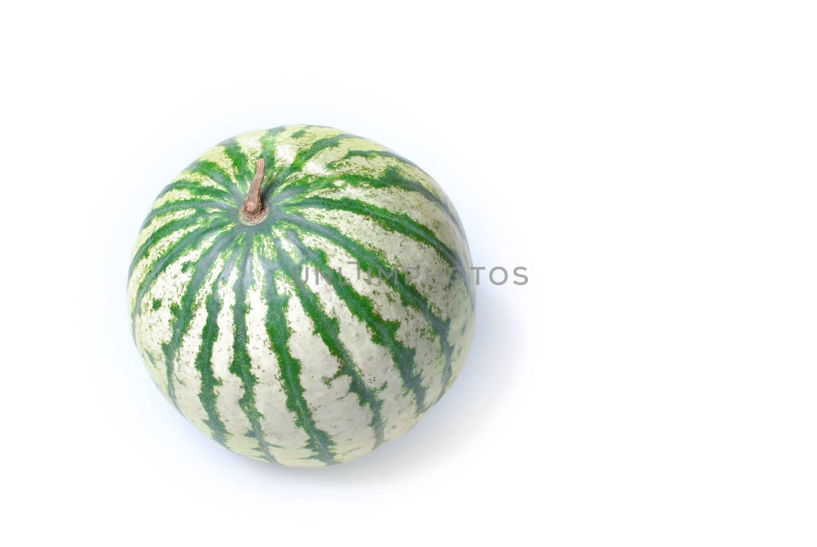 Striped watermelon isolated on a white background