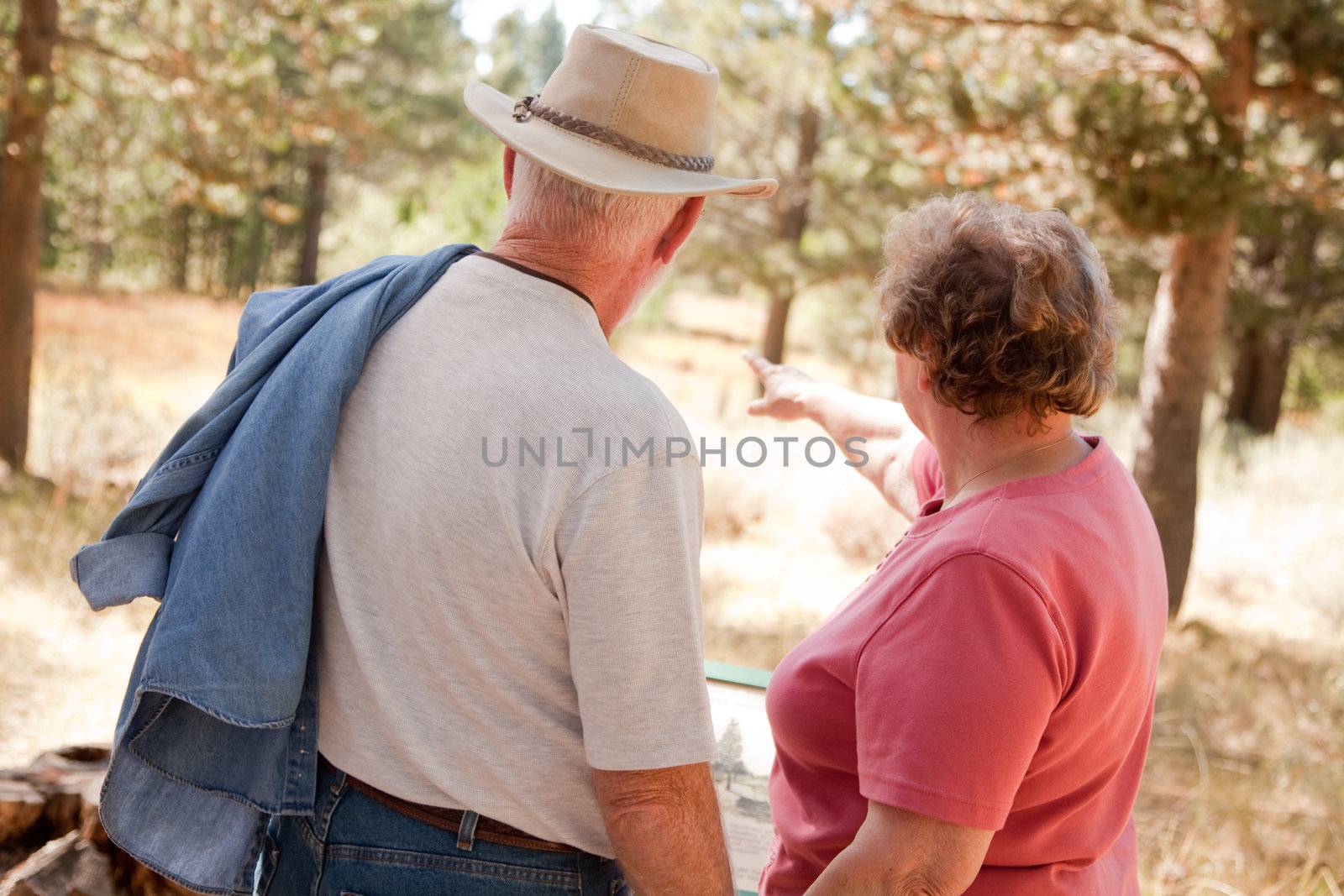Loving Senior Couple Outdoors by Feverpitched