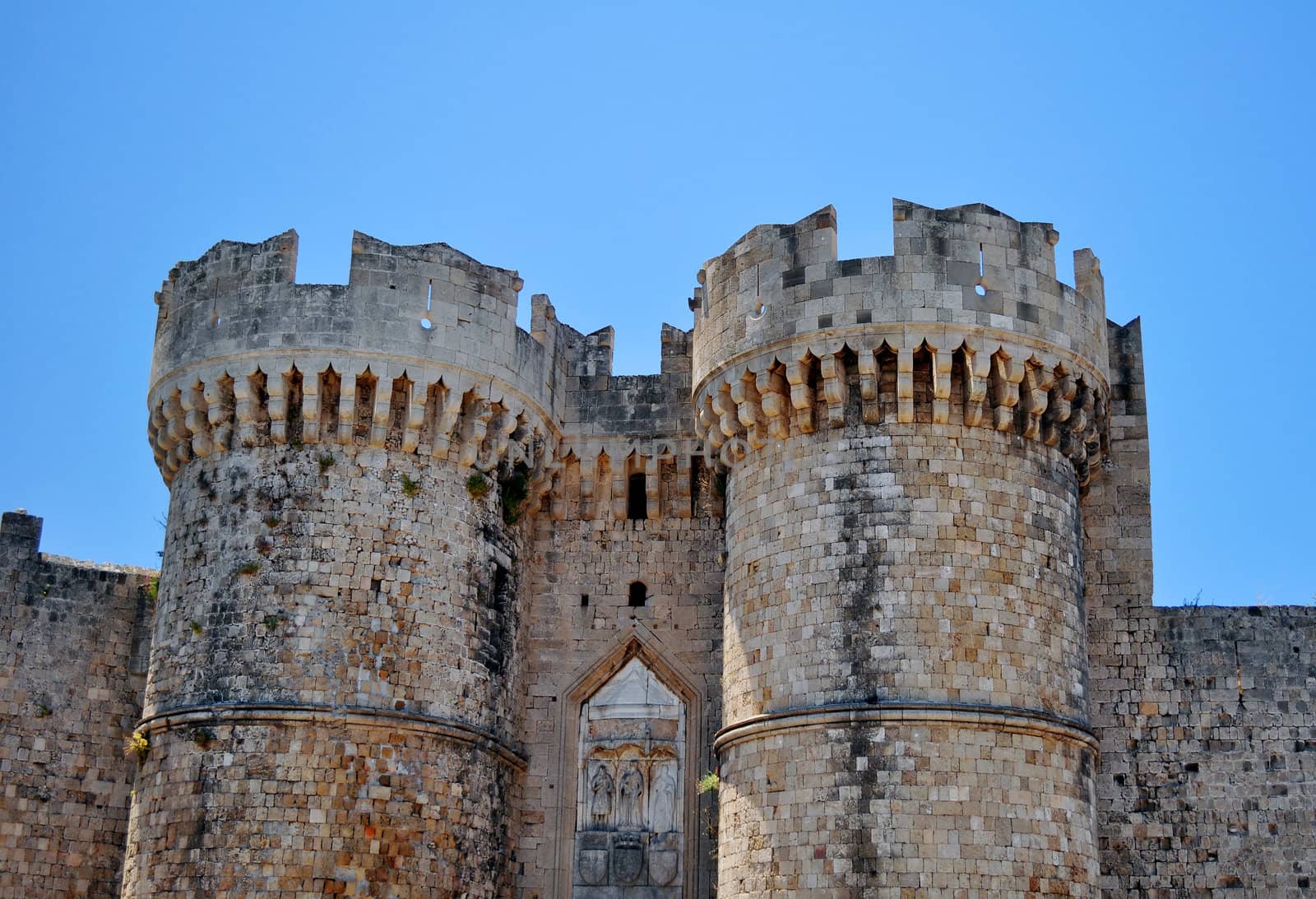 Old town: ancient Rhodes fortress, island of Rhodes, Greece