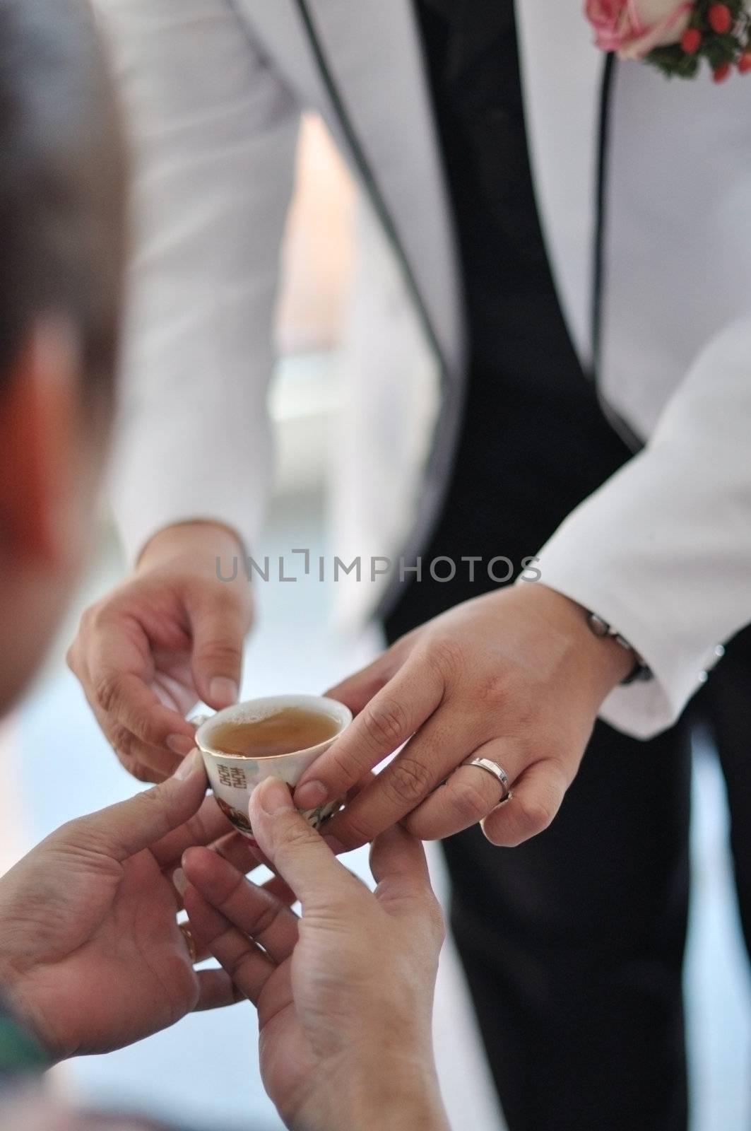 Chinese Wedding Tea Ceremony, soft focus.