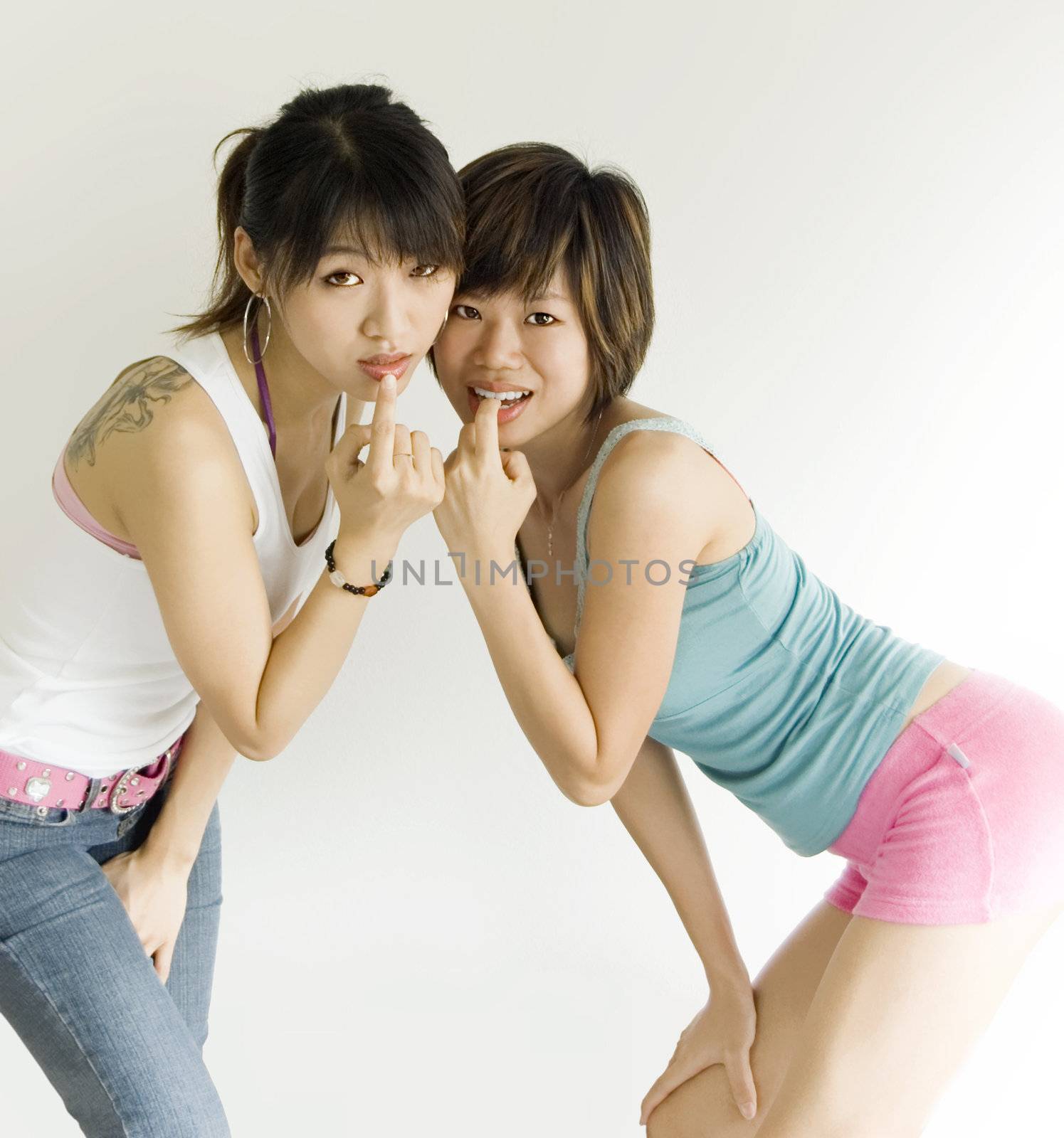 two young girl in posing