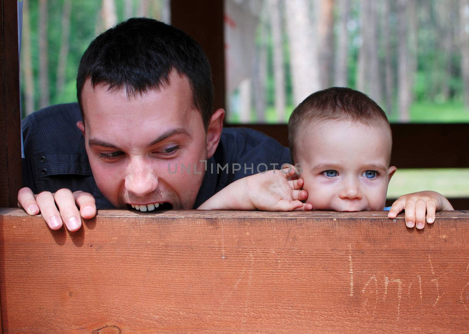 Dad and son bite board