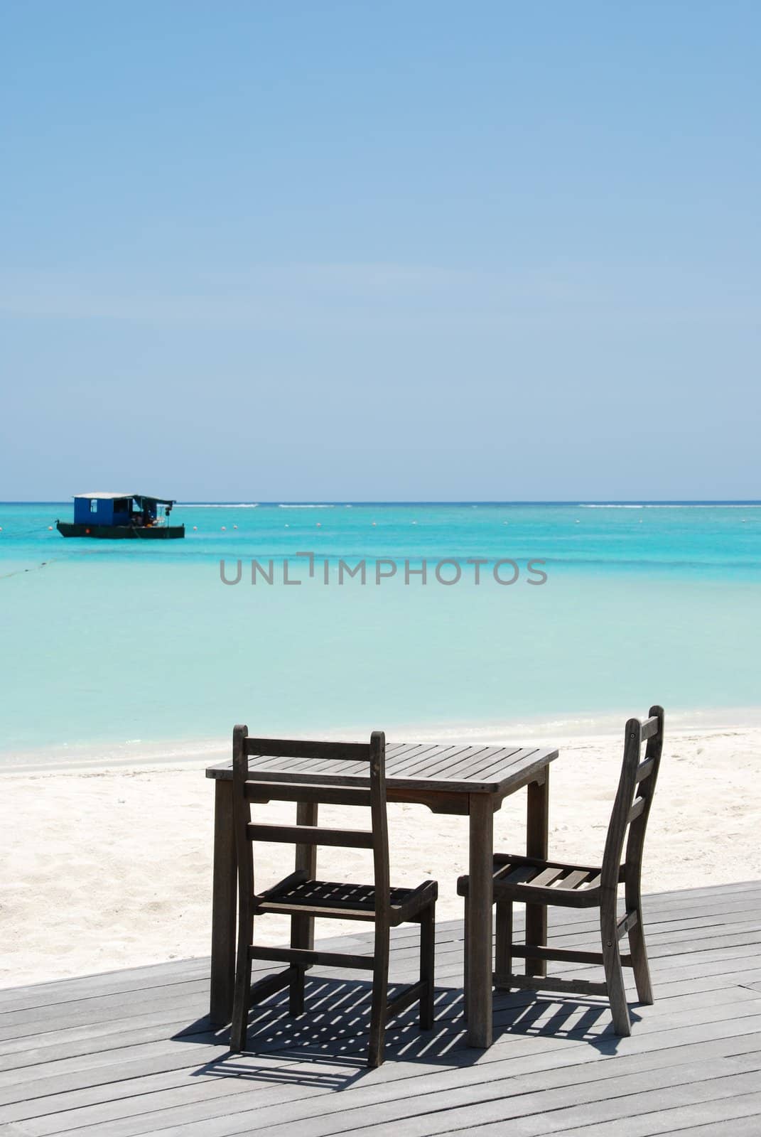 Beautiful beach bar view in Maldives by luissantos84