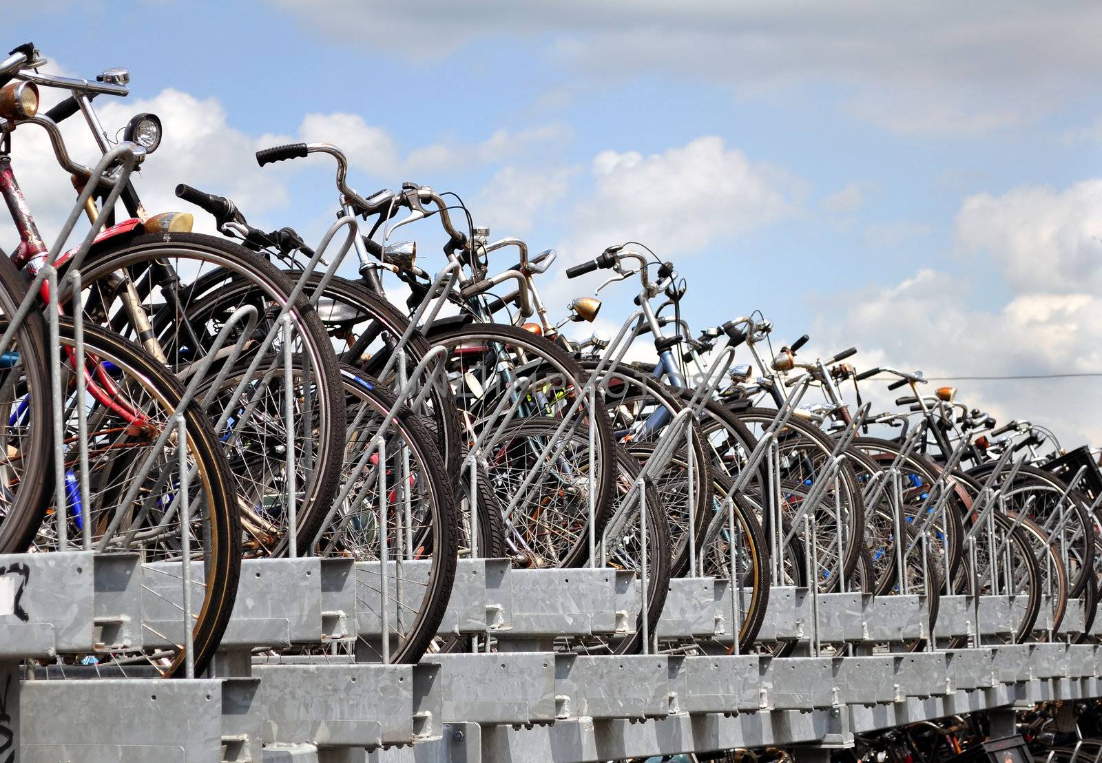 Bicycles, one of the most popular means of transportation in Amsterdam.