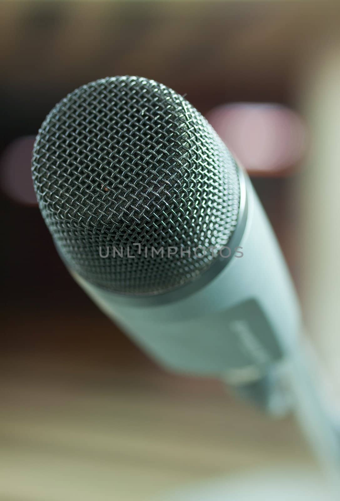 Musical equipment photographed in a nightclub, macro