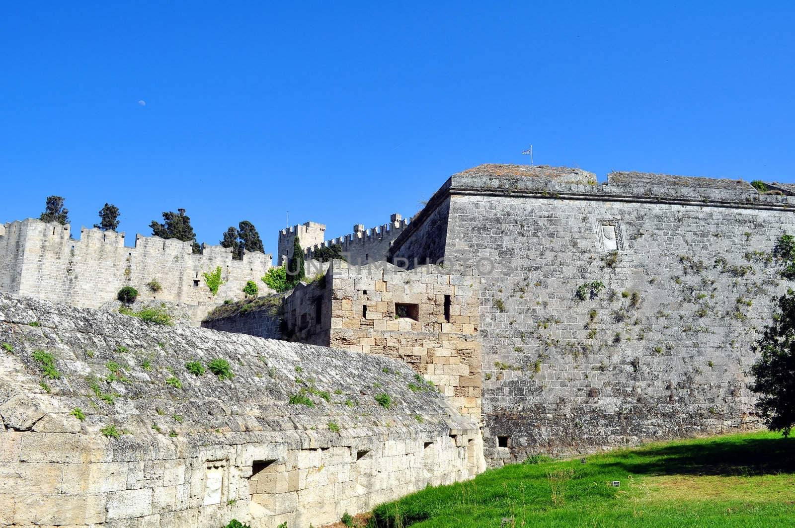 Travel photography: Old town: ancient Rhodes fortress, island of Rhodes, Greece