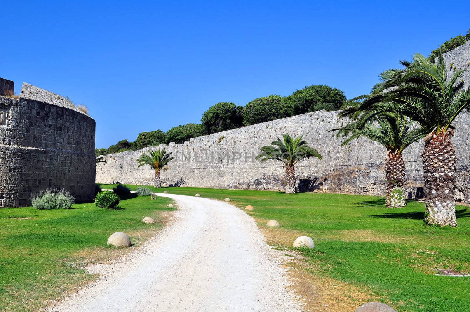 Travel photography: Old town: ancient Rhodes fortress, island of Rhodes, Greece