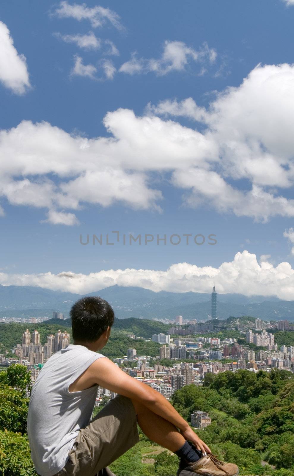 It is a beautiful cityscape in Asia of Taipei.