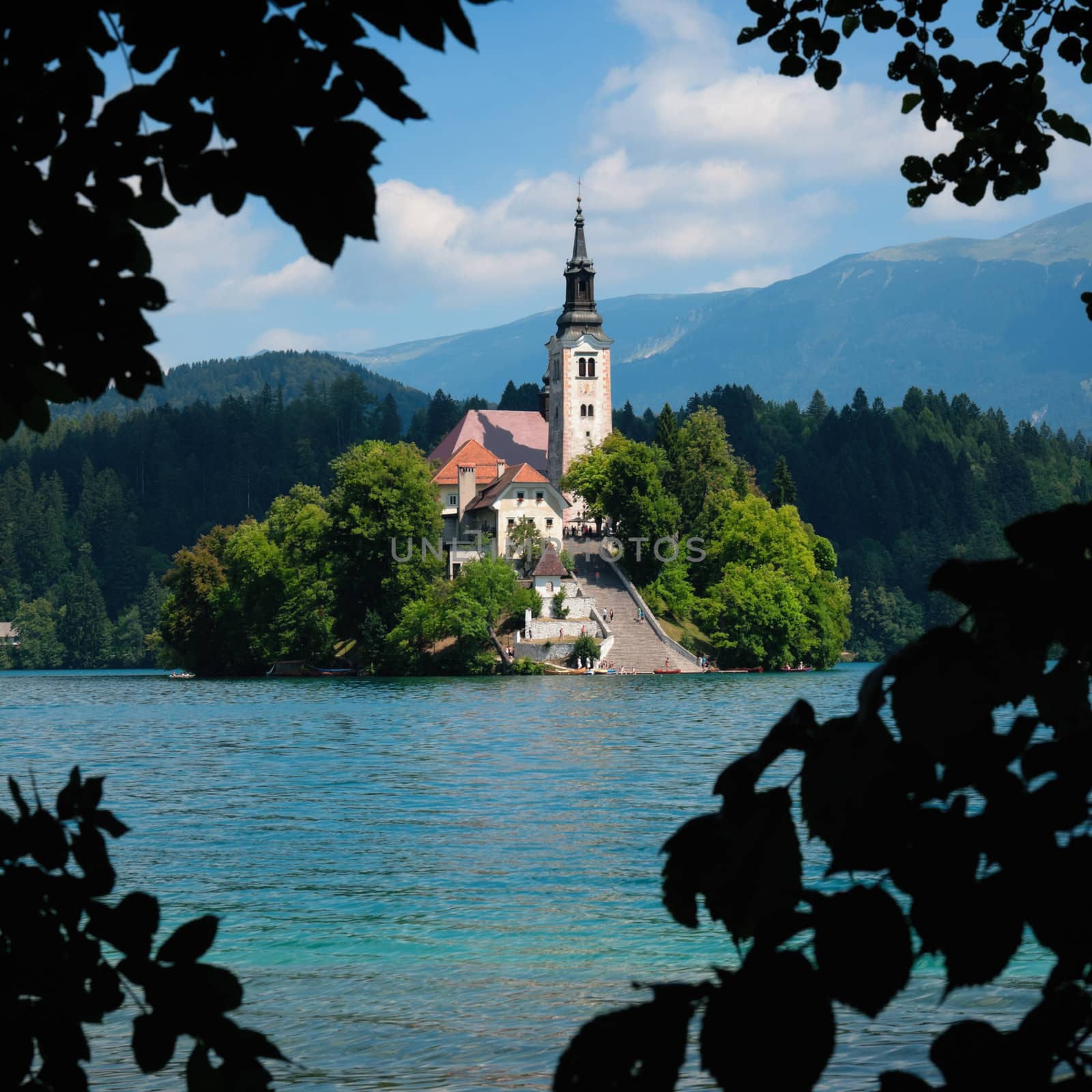 View of  St. Mary´s Church of the Assumptionon in Bled