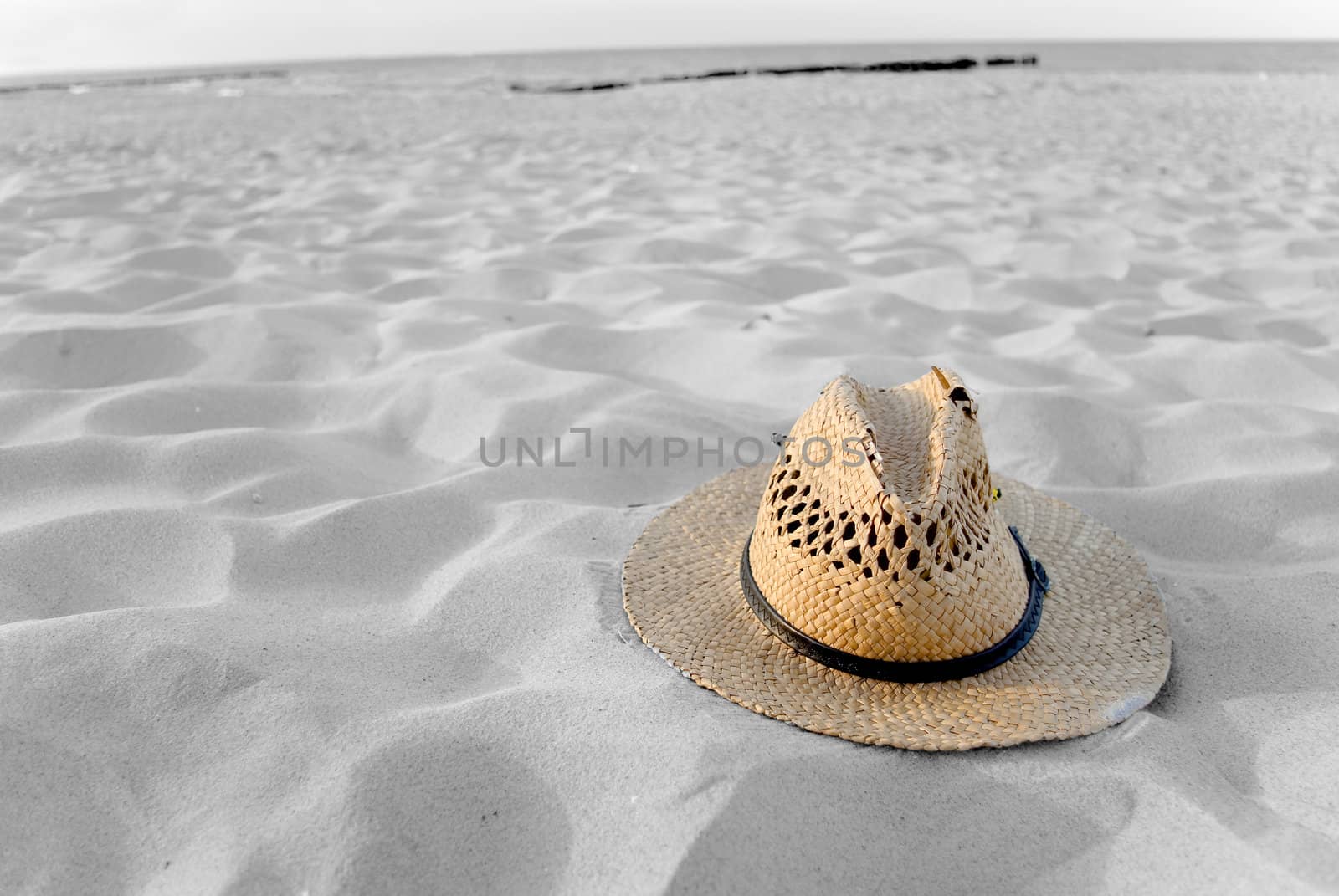 lonley hat on the beach