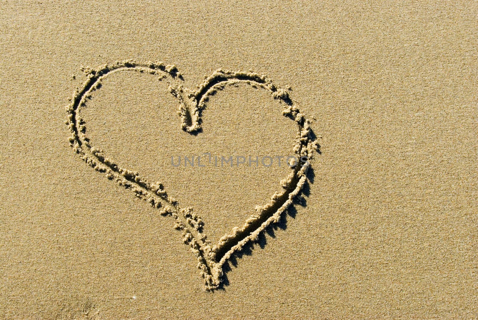 heart on the sand in drowed 