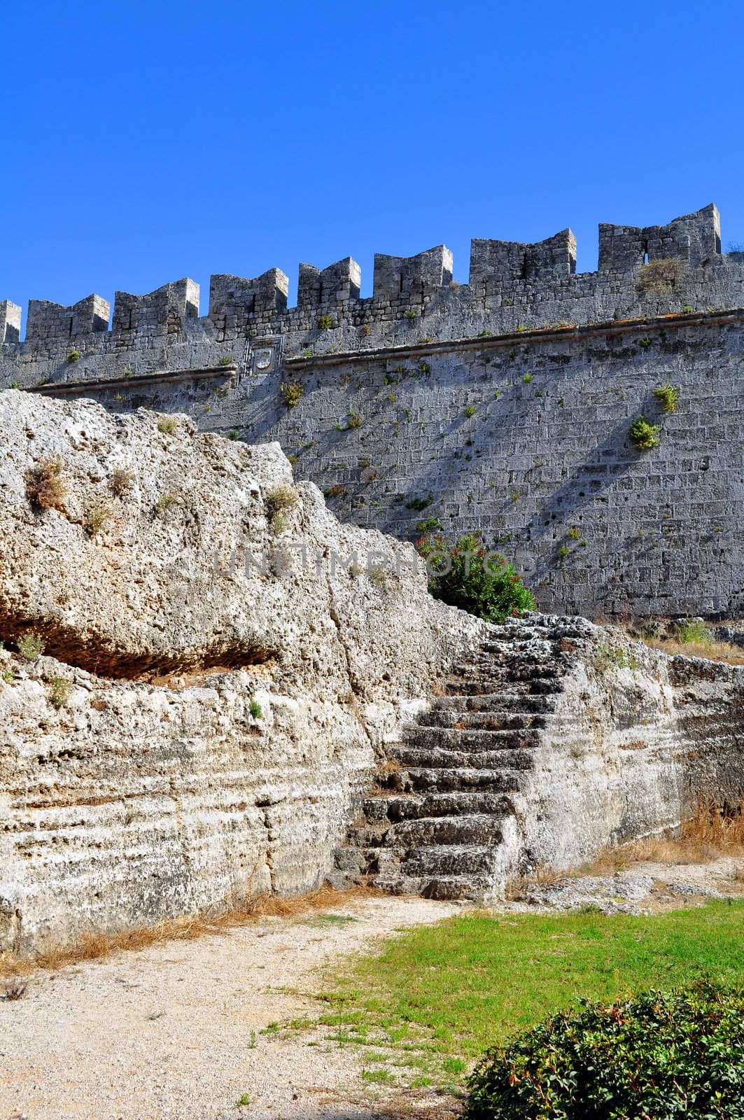 Travel photography: Old town: ancient Rhodes fortress, island of Rhodes, Greece