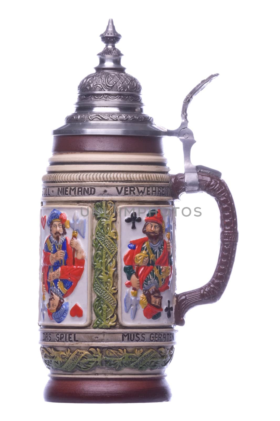 Isolated image of a German beer mug.
