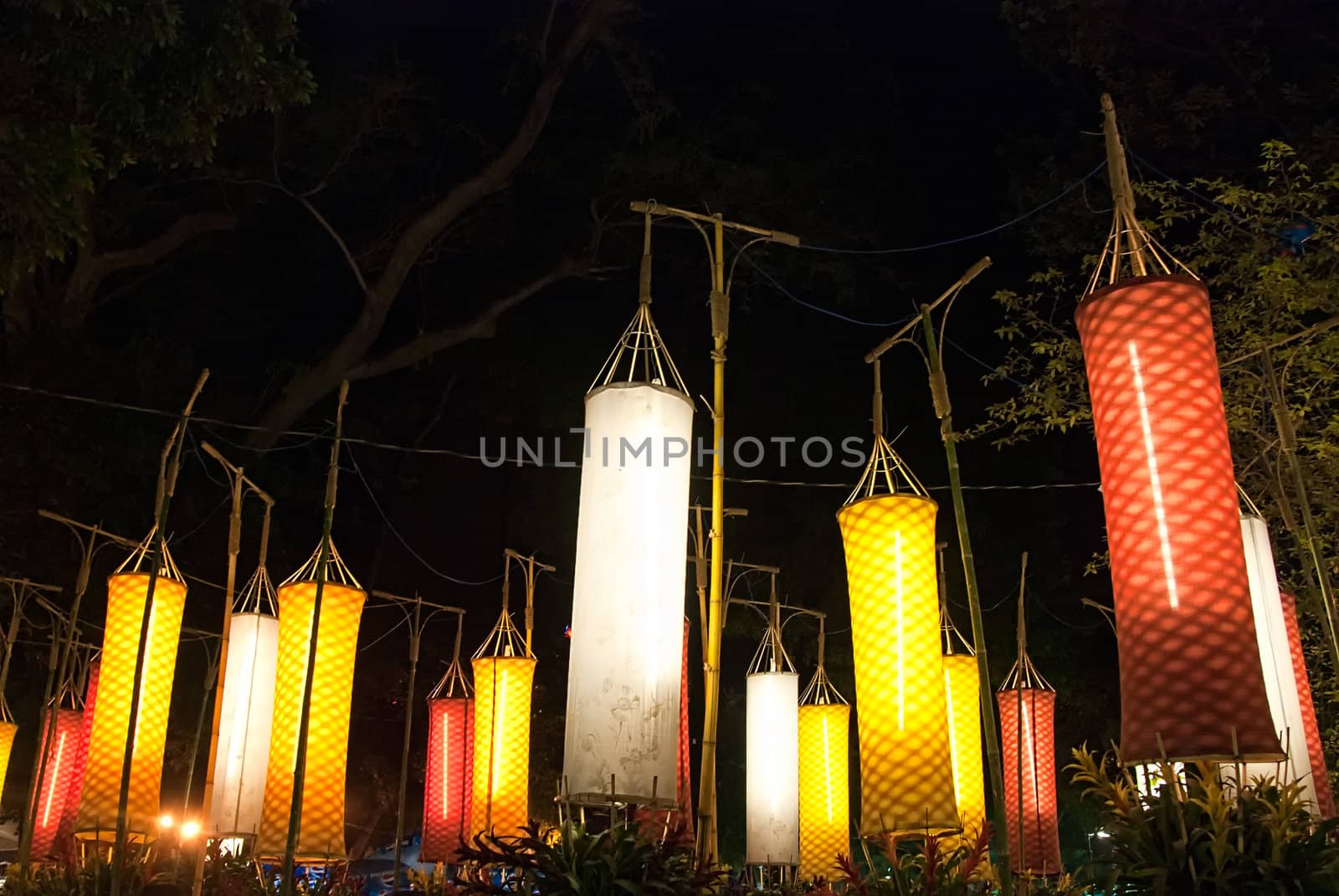 Asian traditional laterns at New Year festival nights in Vietnam.