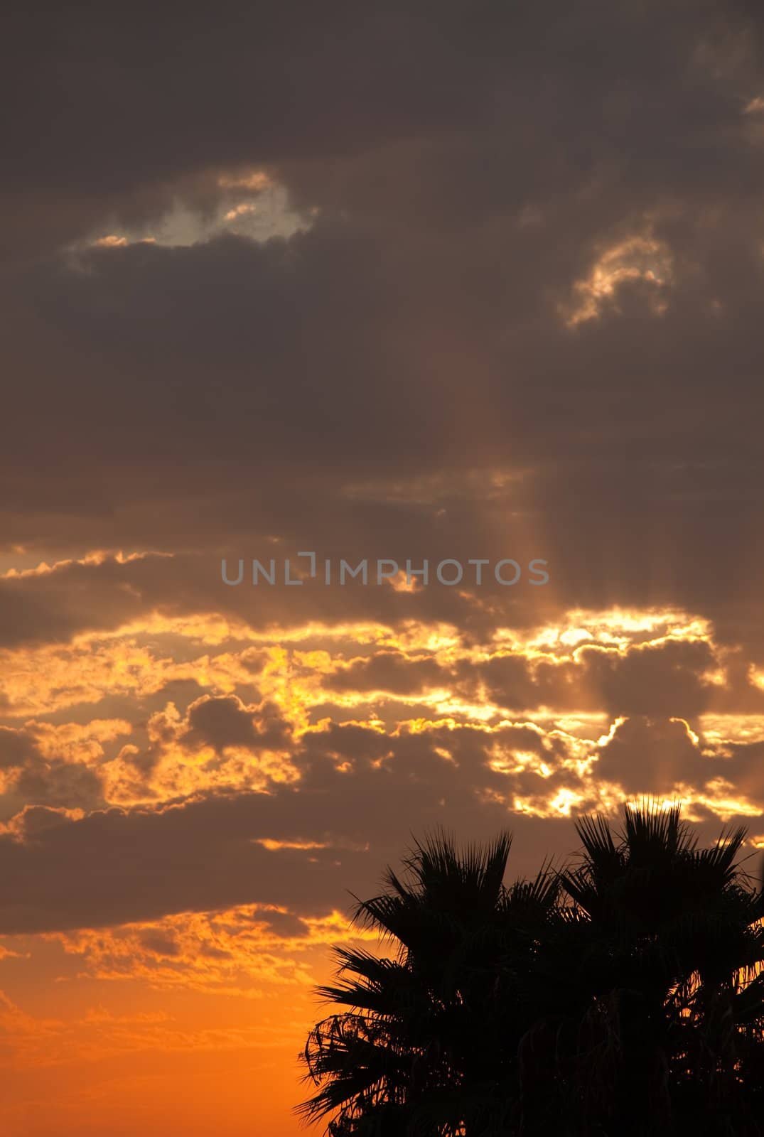 Beautifully Dramatic Sunrise or Sunset with Clouds.