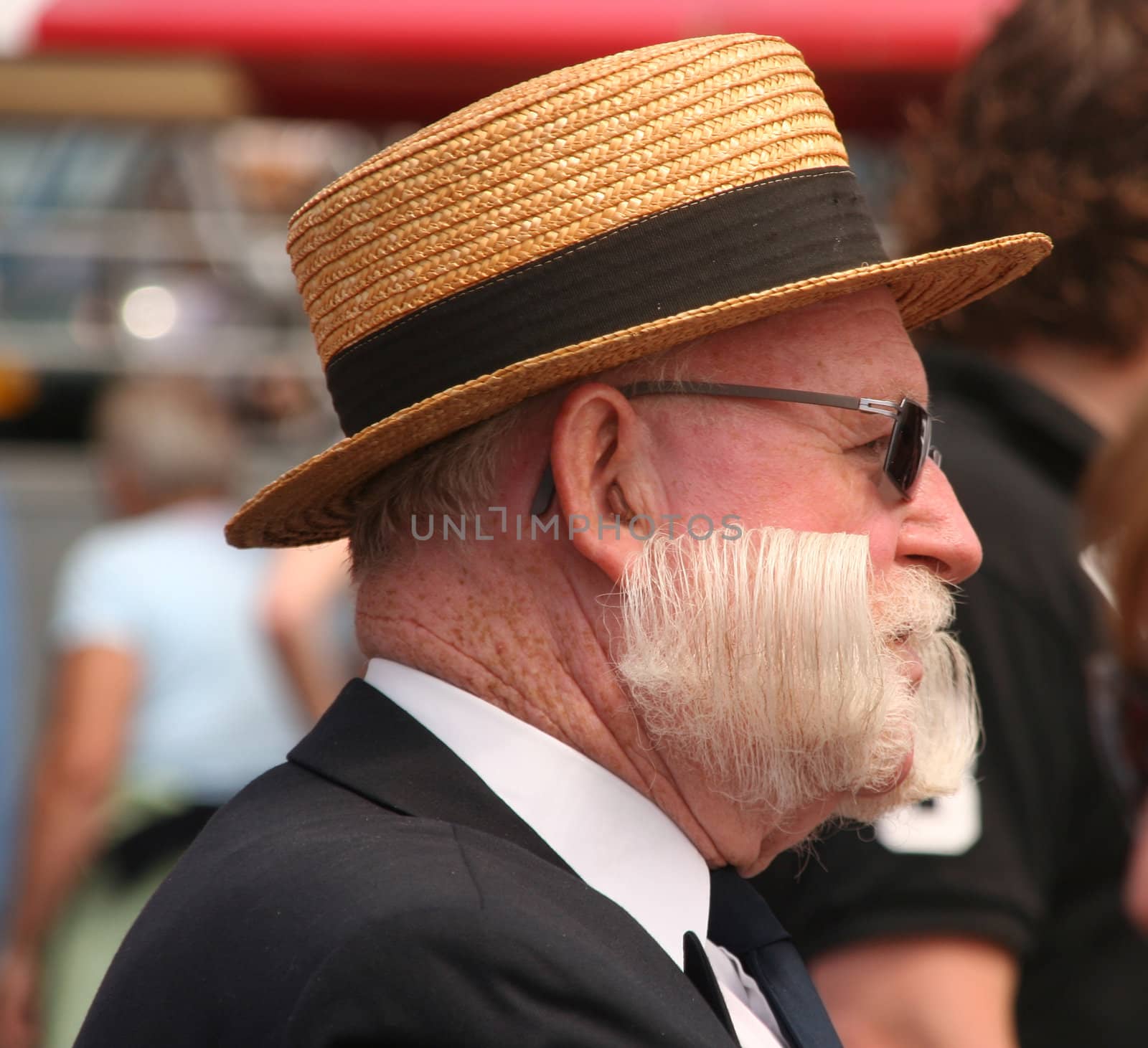 Old man with extravagant moustache and hat