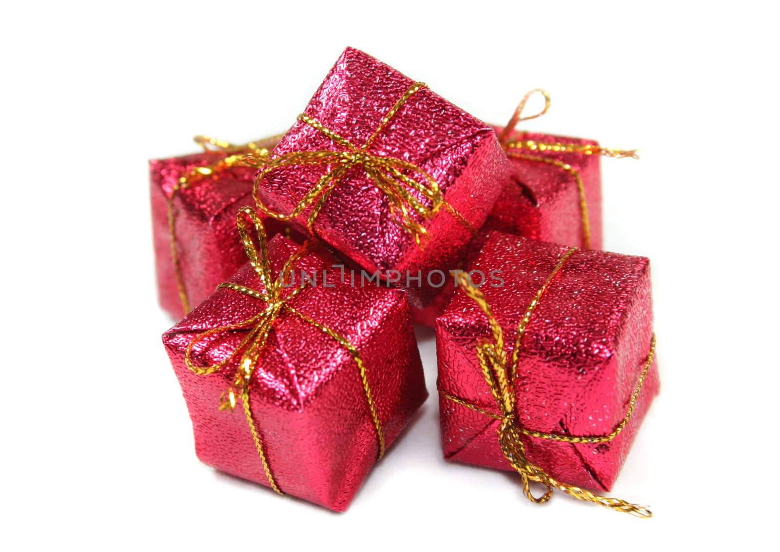 Red Gift on White Background