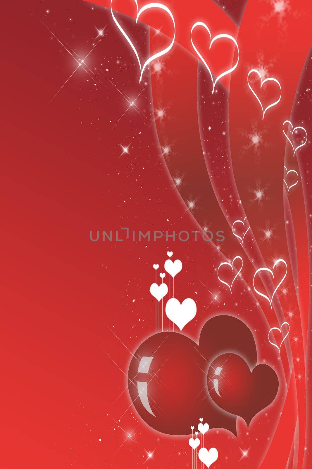 Valentine's day heart love the background color of happiness