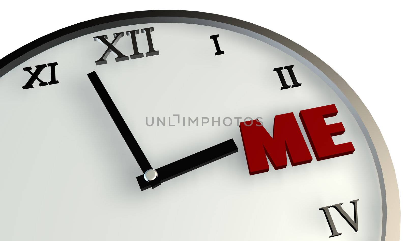 Personal Time Concept on Clock for Me