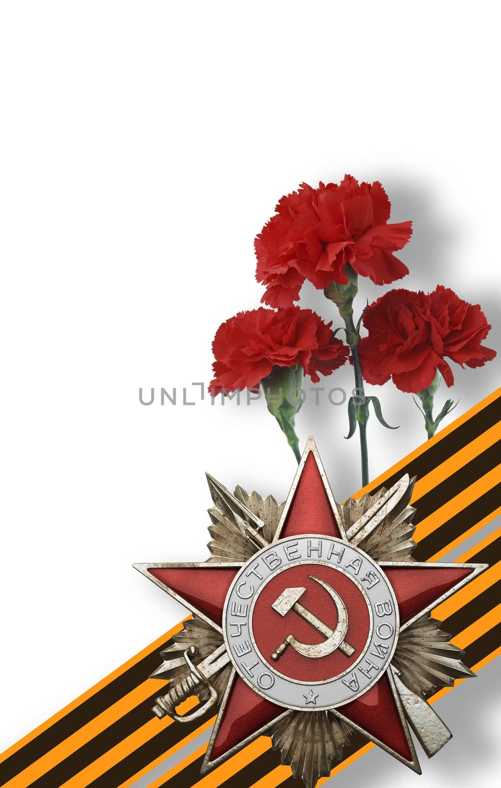 Image medals for bravery, the Order of the Red Star and St. George's Ribbon