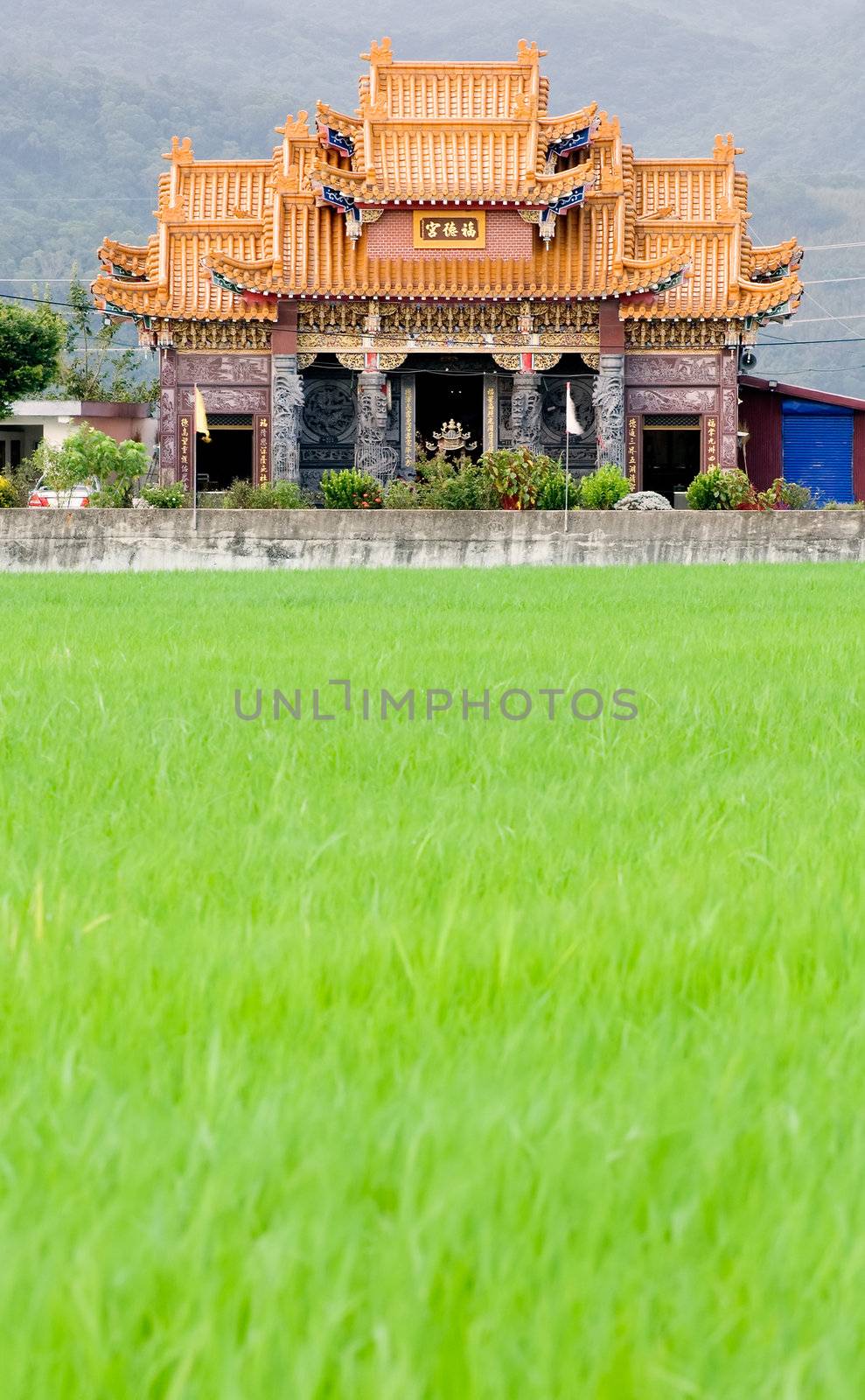It is a Chinese temple on the farm.