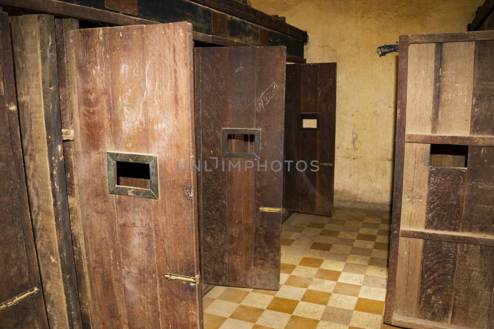 This is the actual prison cells where many Cambodians were tortured and murdered by the Khmer Rouge. Formerly a school, converted into what was known as the notorious Security Prison 21 (S-21). About 17,000 people were interned here and only 12 survived. Now part of the Tuol Sleng Genocide Museum and it is in the same condition as when it was found by the liberating Vietnamese forces.