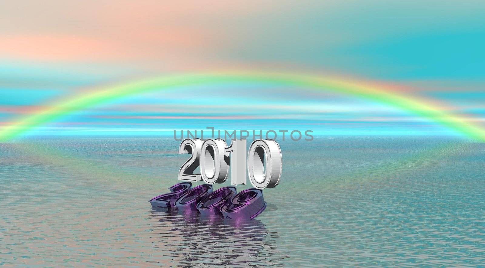 2010 and rainbow by mariephotos