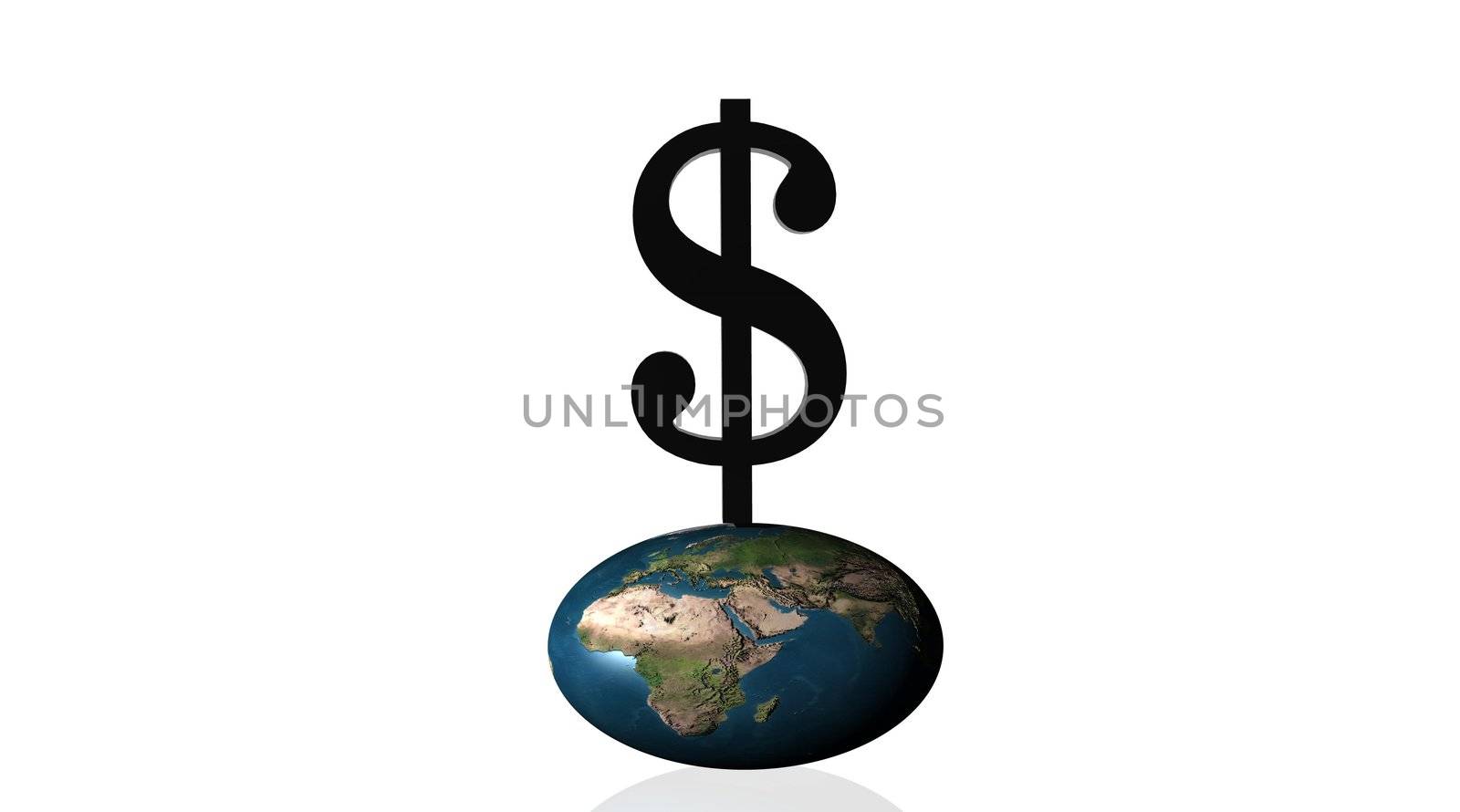 Black dollar squashing earth by Elenaphotos21