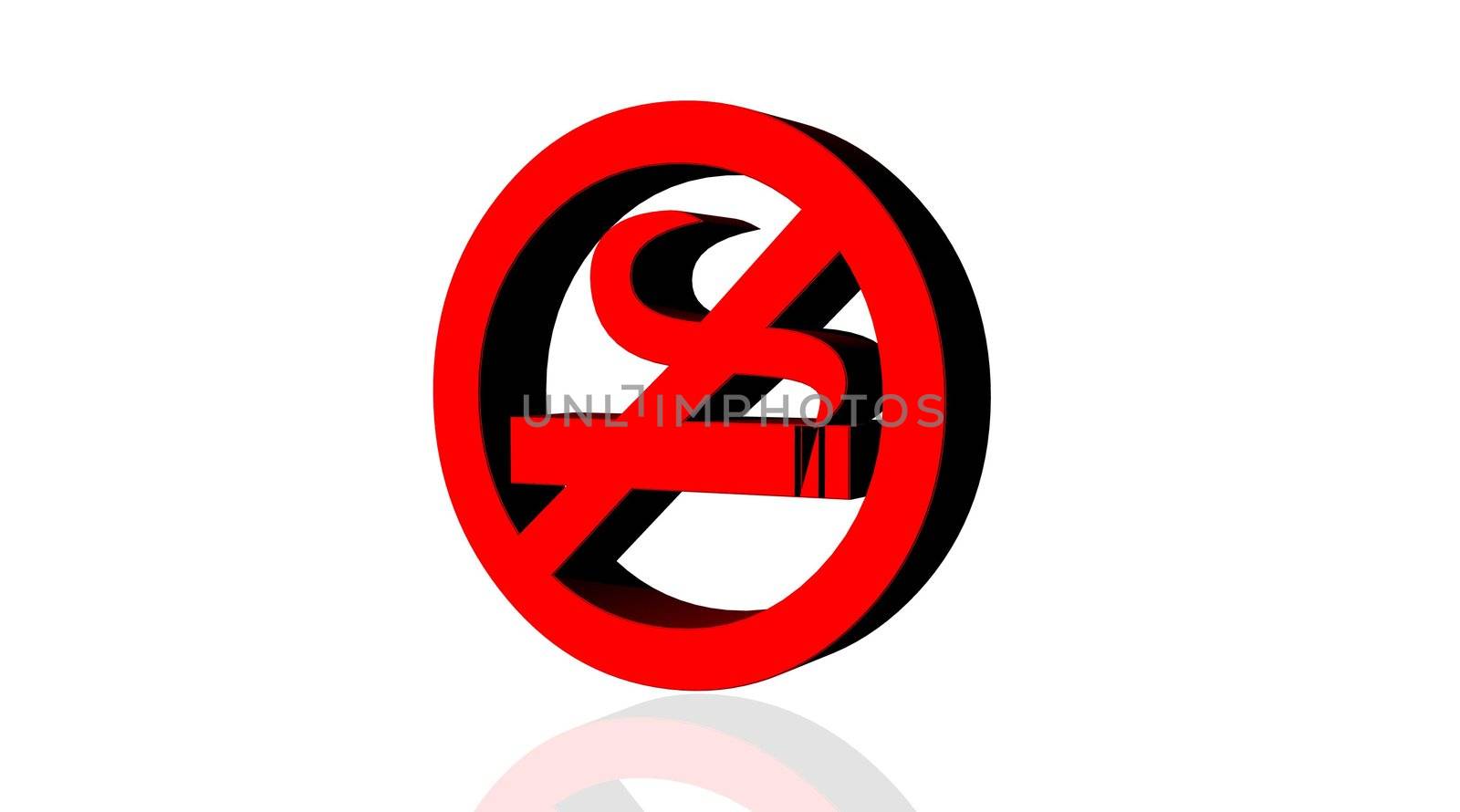 Red No smoking icon in a circle on white background