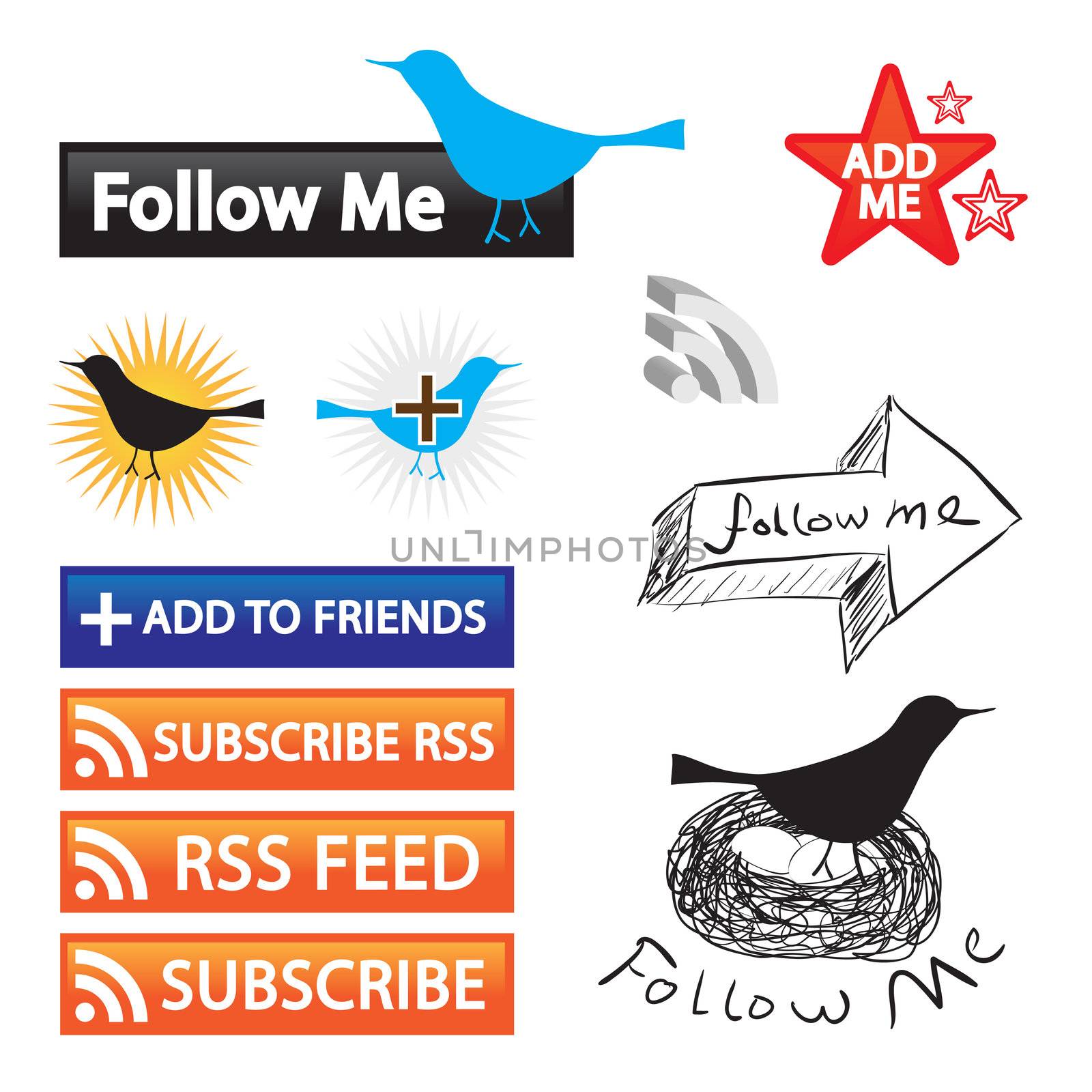 A collection of feed buttons for social networking and blogging.  