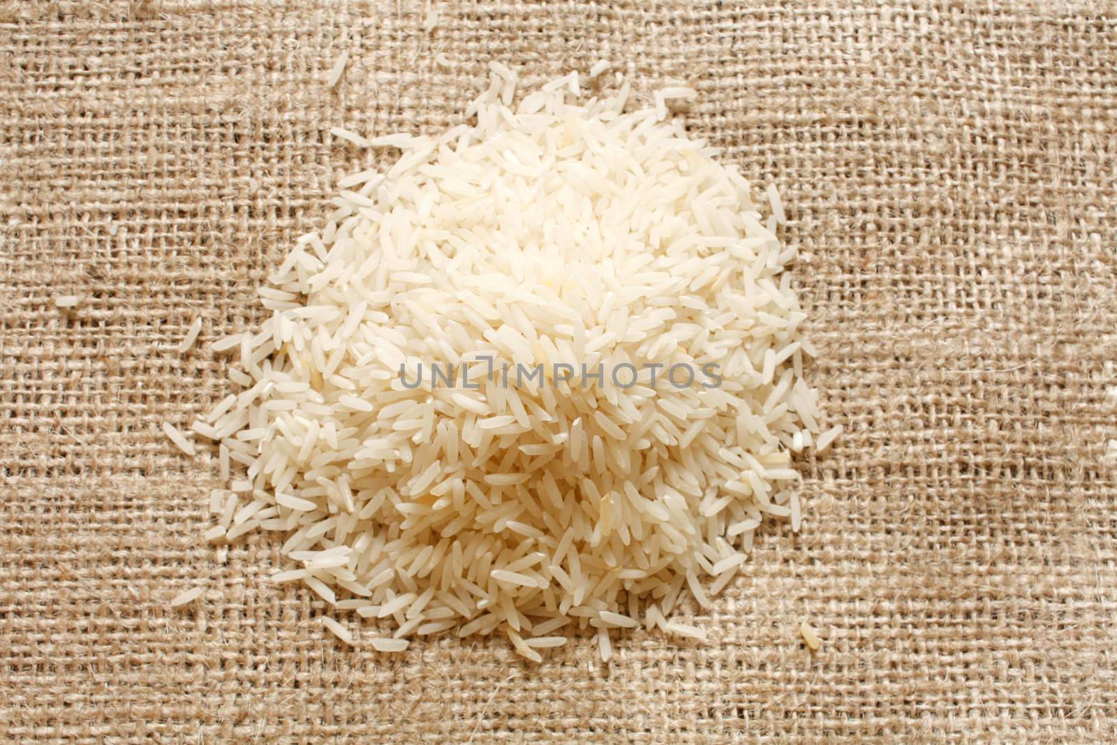 Basmati rice in a heap