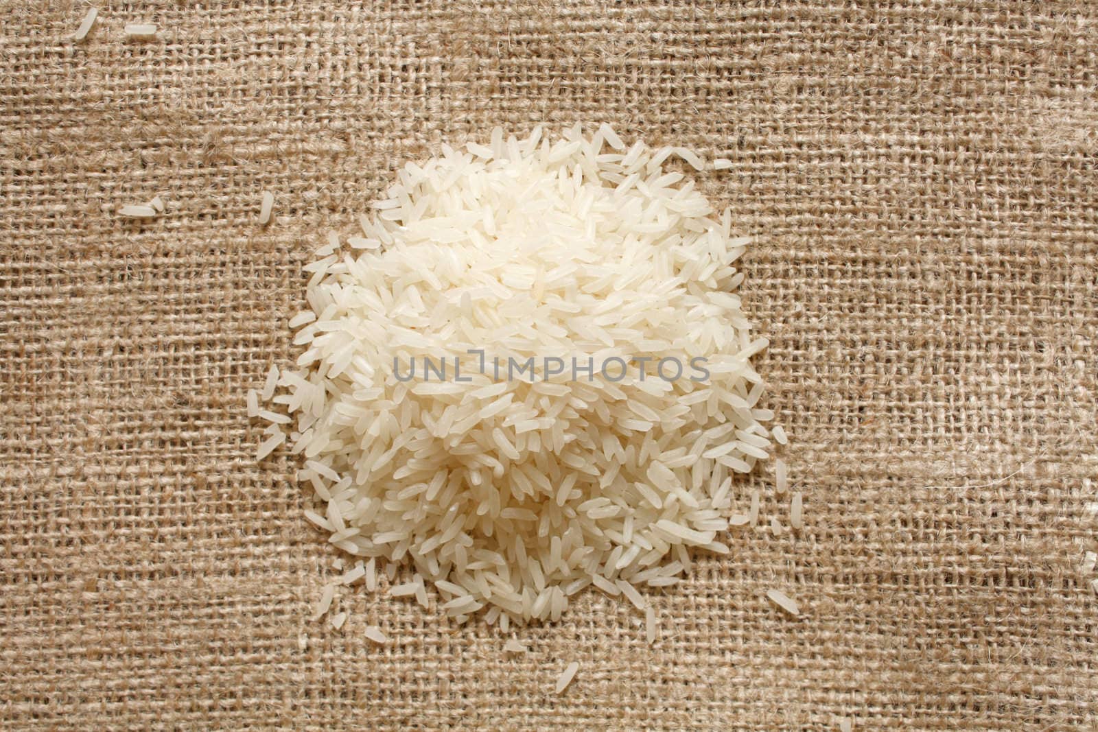 Jasmine rice on a extile surface