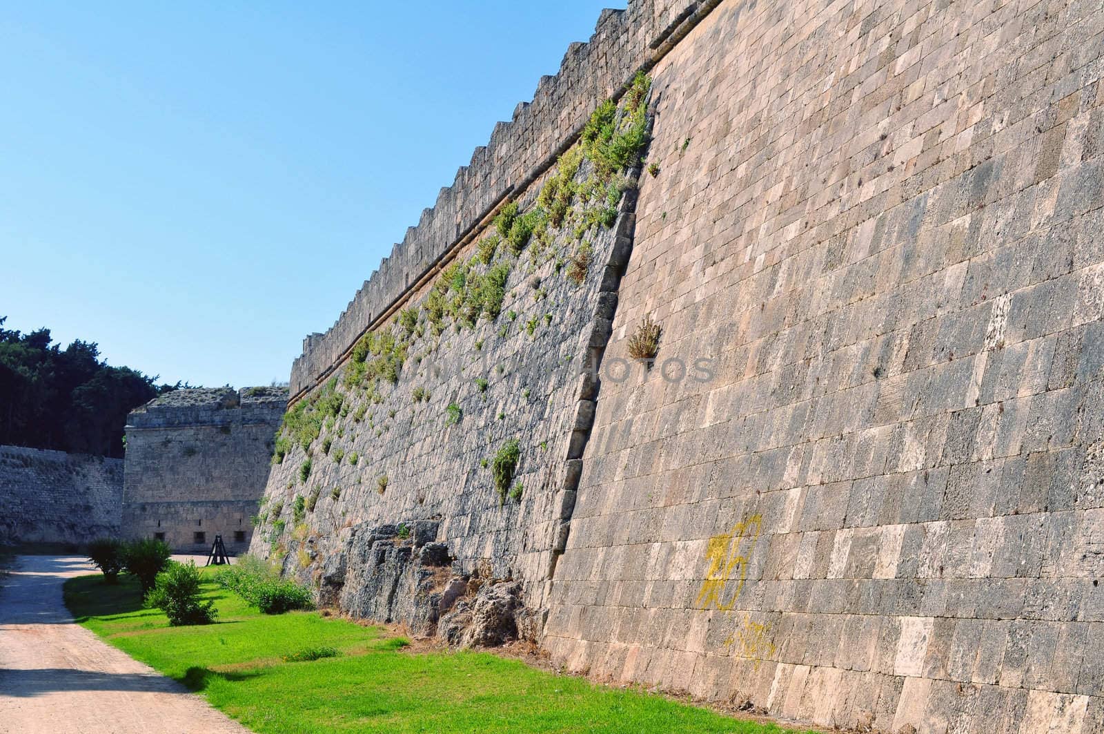 Travel photography: Old town: ancient Rhodes fortress, island of Rhodes, Greece