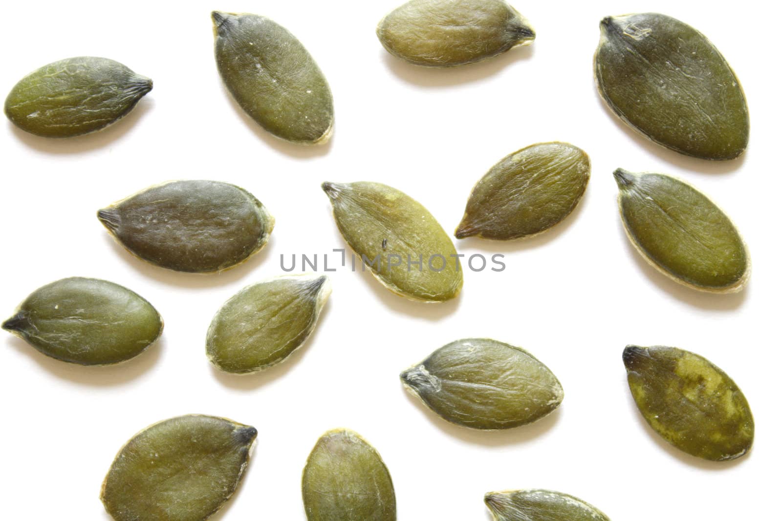 Pumpkin seeds on an isolated bg