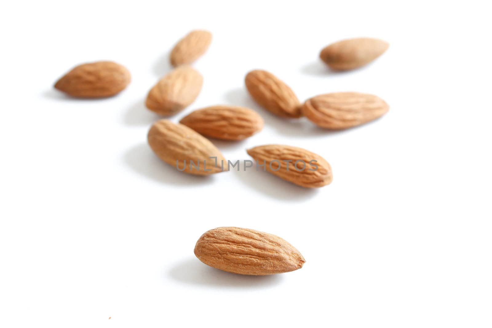 Almonds isolated on white