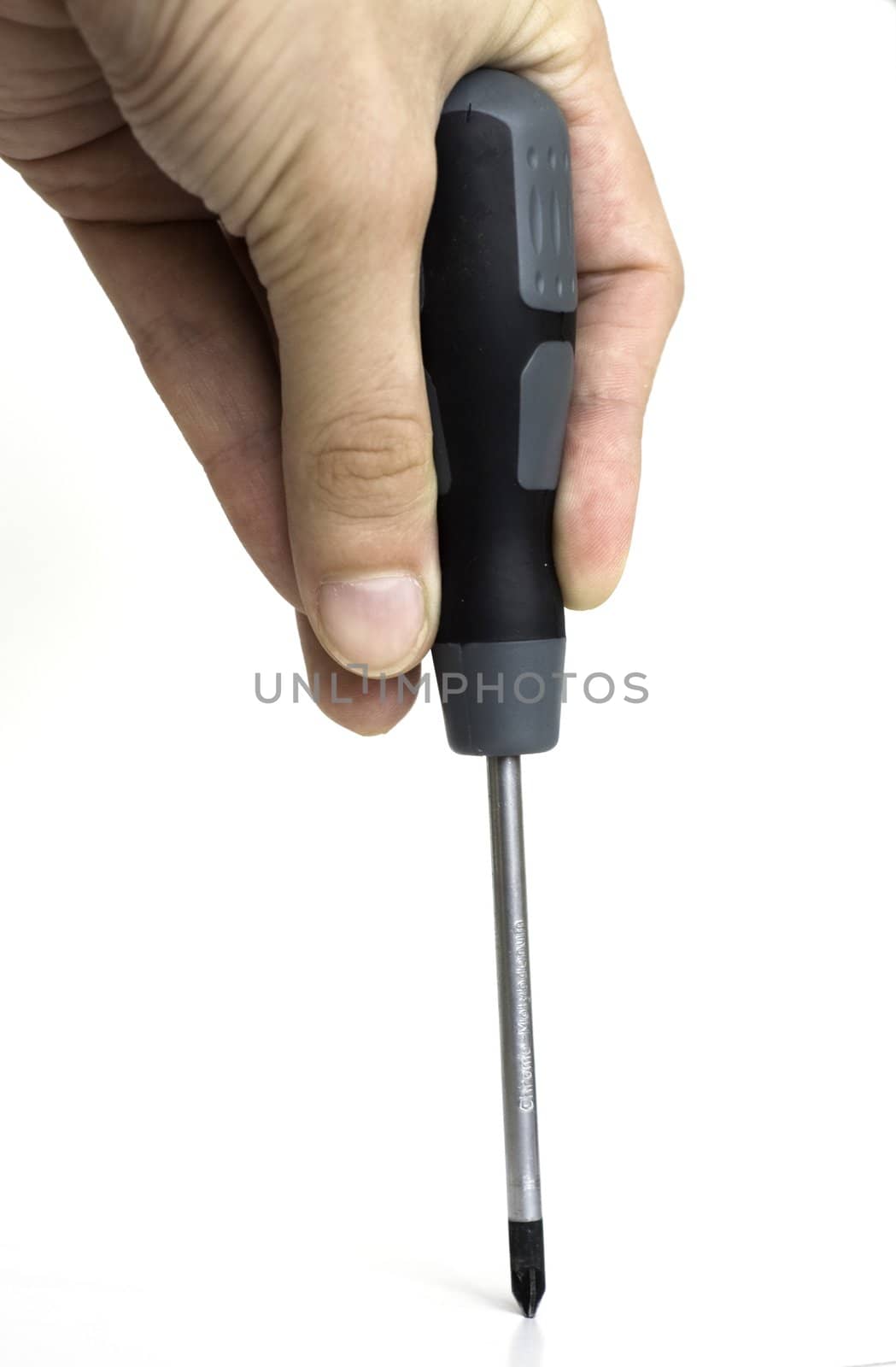 Strong screw-driver with the convenient handle and a firm core for any repair
