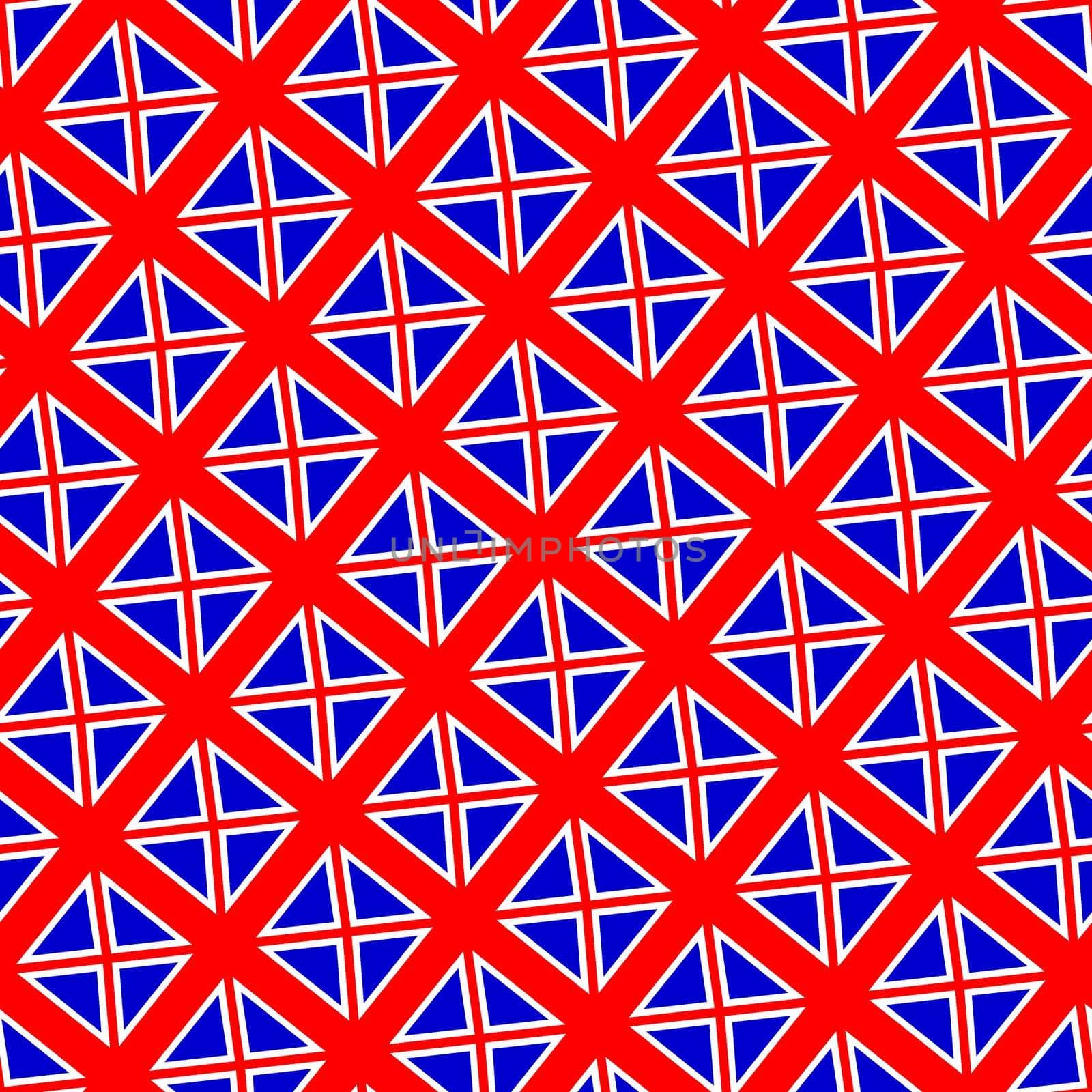seamless texture of blue, red and white geometric shapes