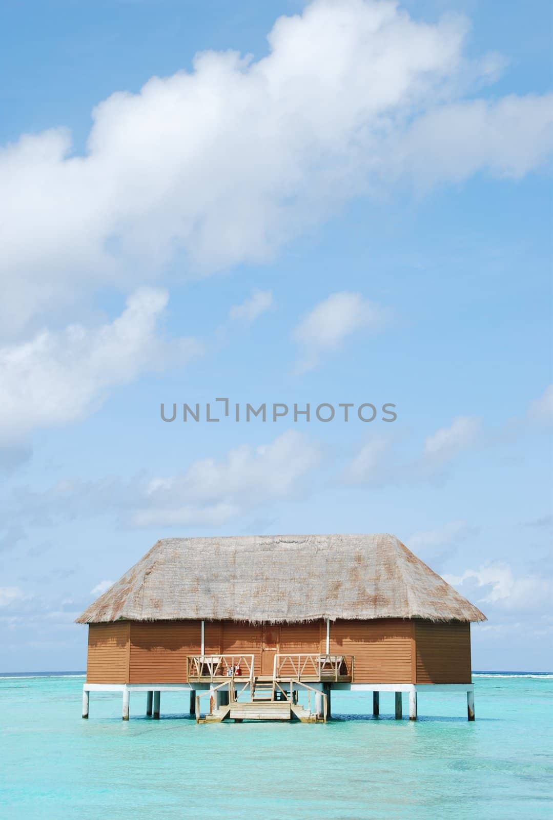 beautiful seascape with honeymoon villa in Maldivian Island