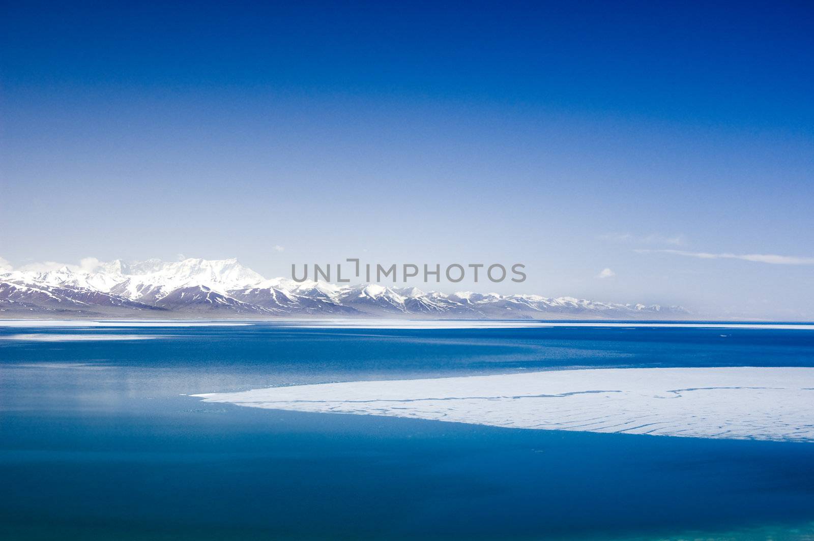 mountain lake in winter

