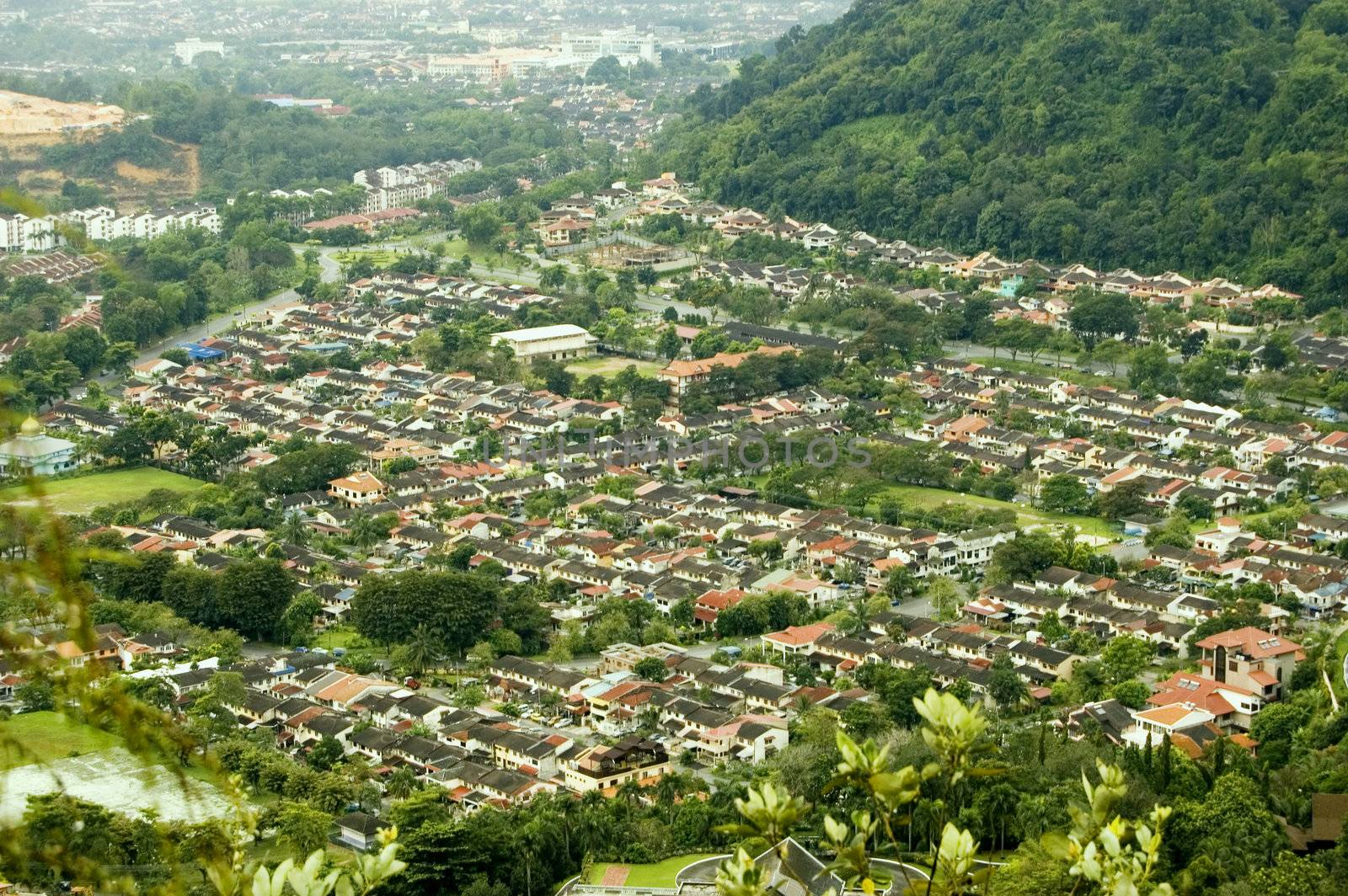 aerial view of residential area 