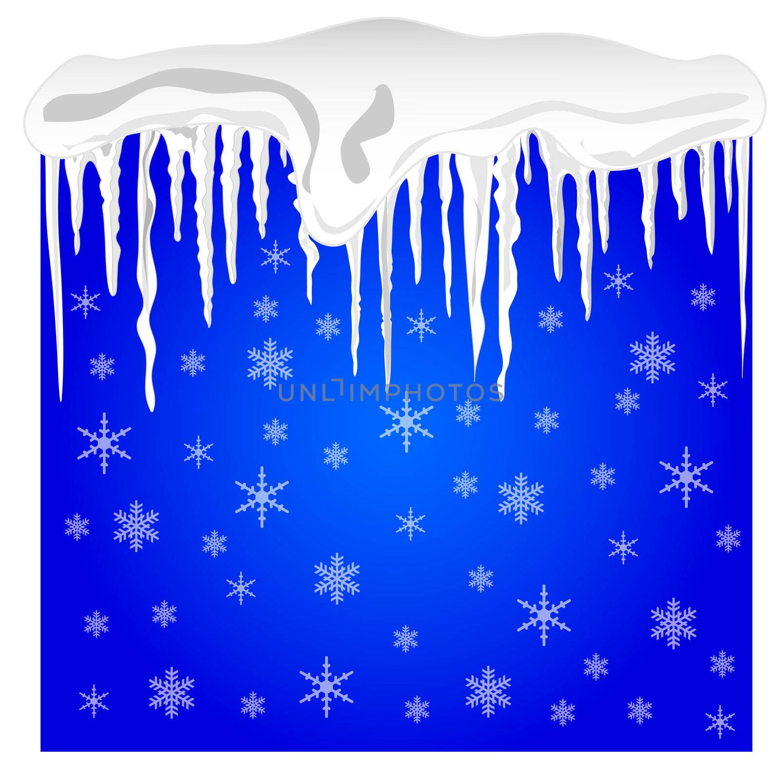 a winter background with snow and icicles