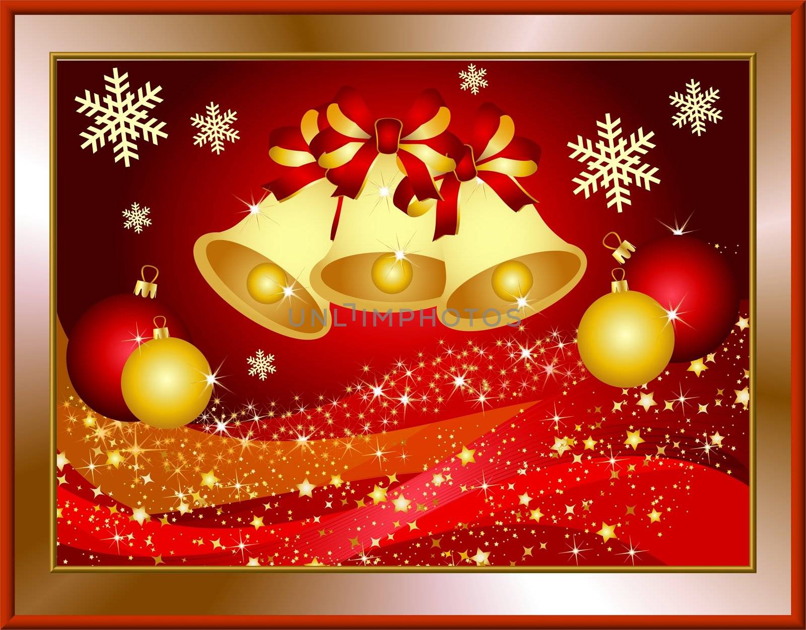 christmas illustration with bells by peromarketing