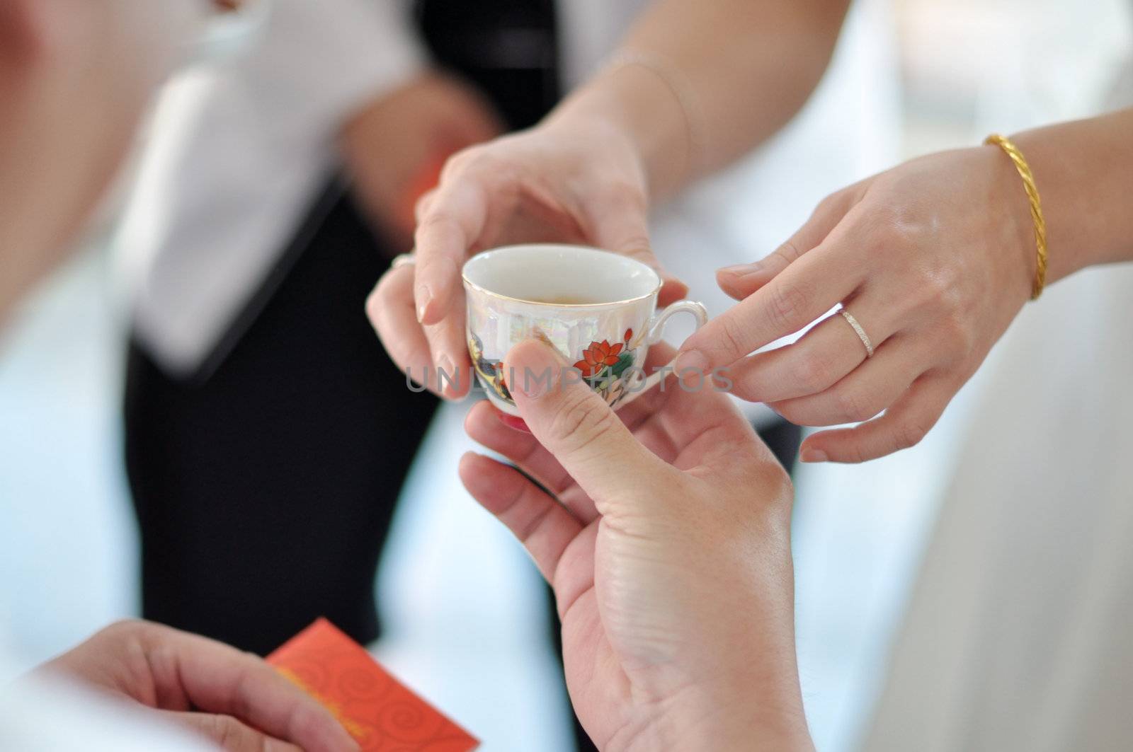 Chinese Wedding Tea Ceremony, soft focus.